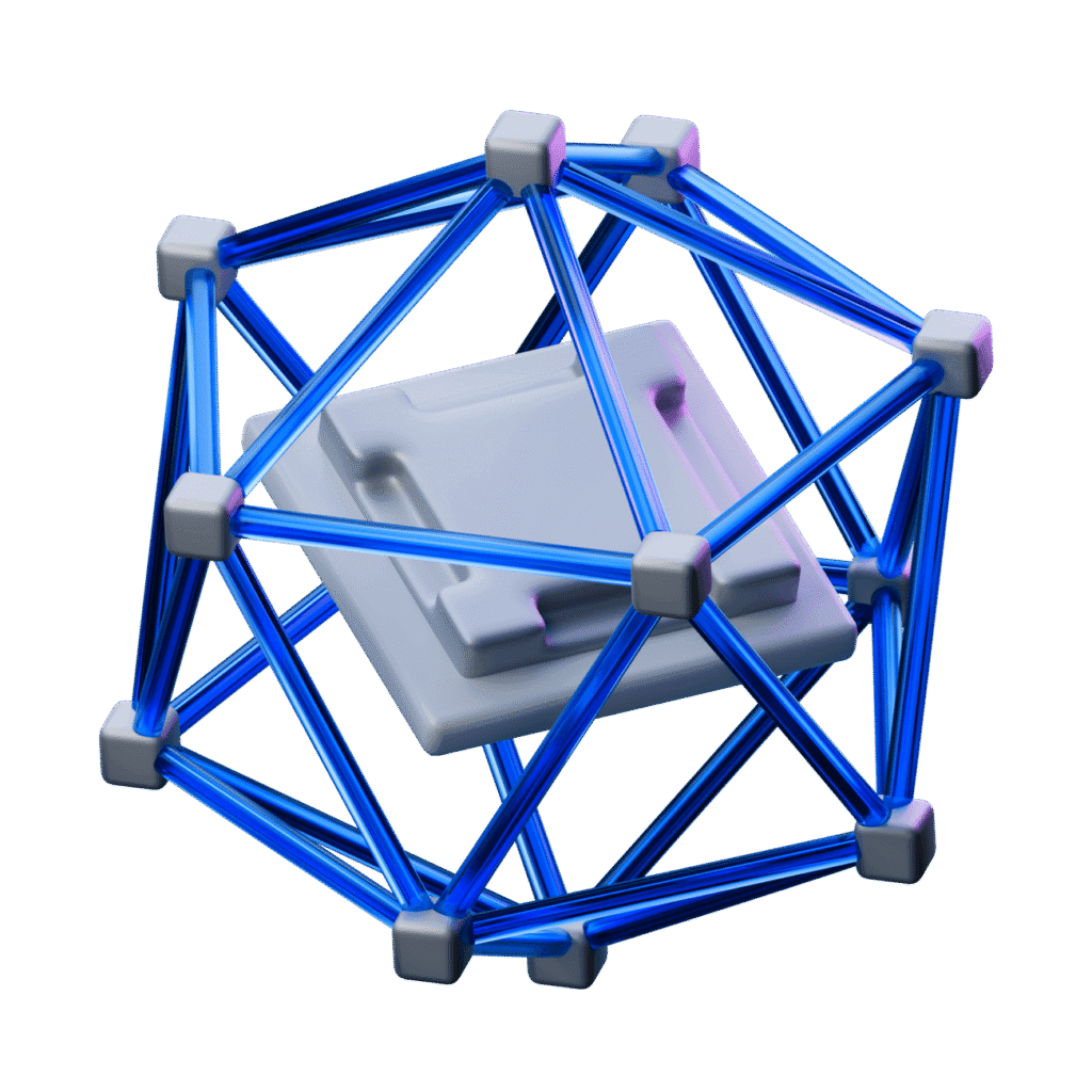 3D geometric data cube symbolizing actionable business insights and analytics.